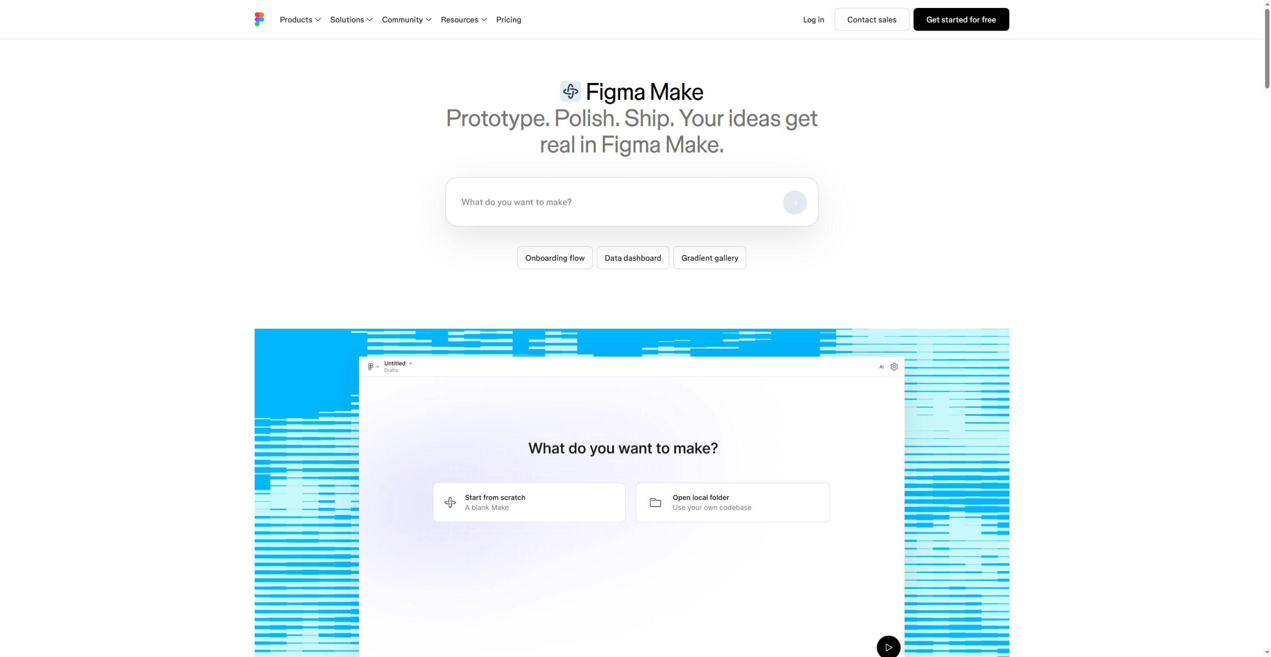 Figma Make official website preview; local-codebase workflow is marked coming soon