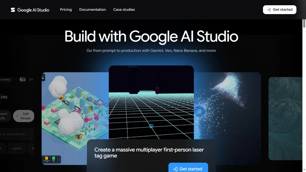 Google AI Studio public product page captured October 3, 2026; advertised models do not all share the same free allowance